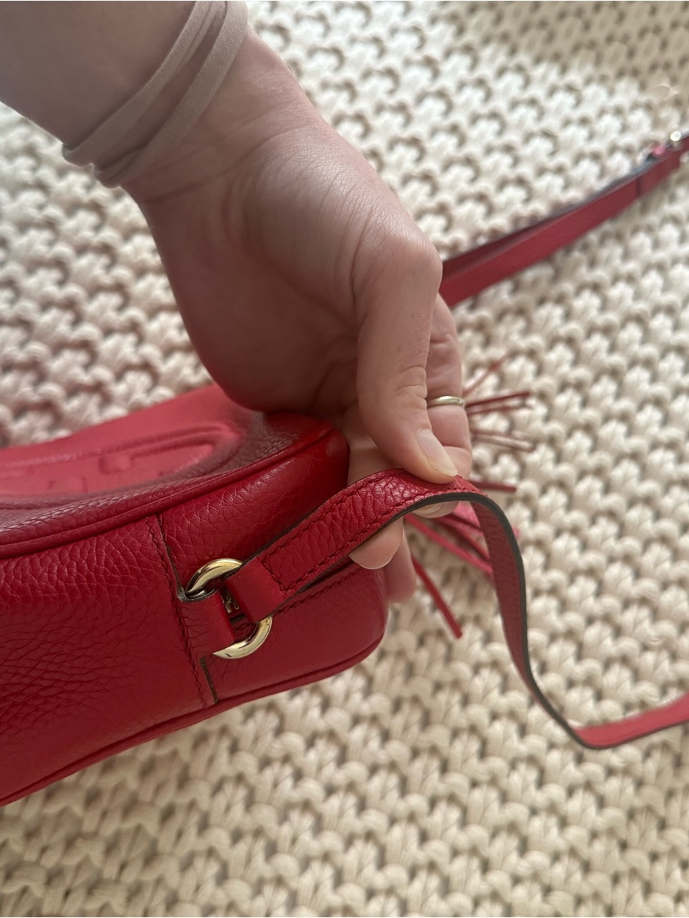 Gucci Red Leather Crossbody Bag with Tassel - Picture 6 of 10